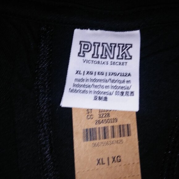 Victoria Secret PINK Tank Top Black Multi Logo Solid Open Cutout Back Sleeveless - Picture 7 of 16